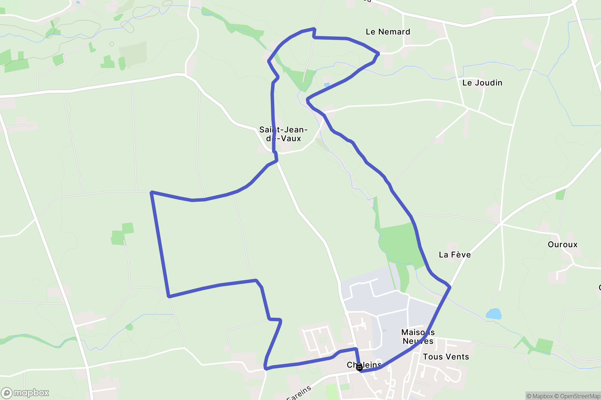 Chaleins : carte du parcours de randonnée - France