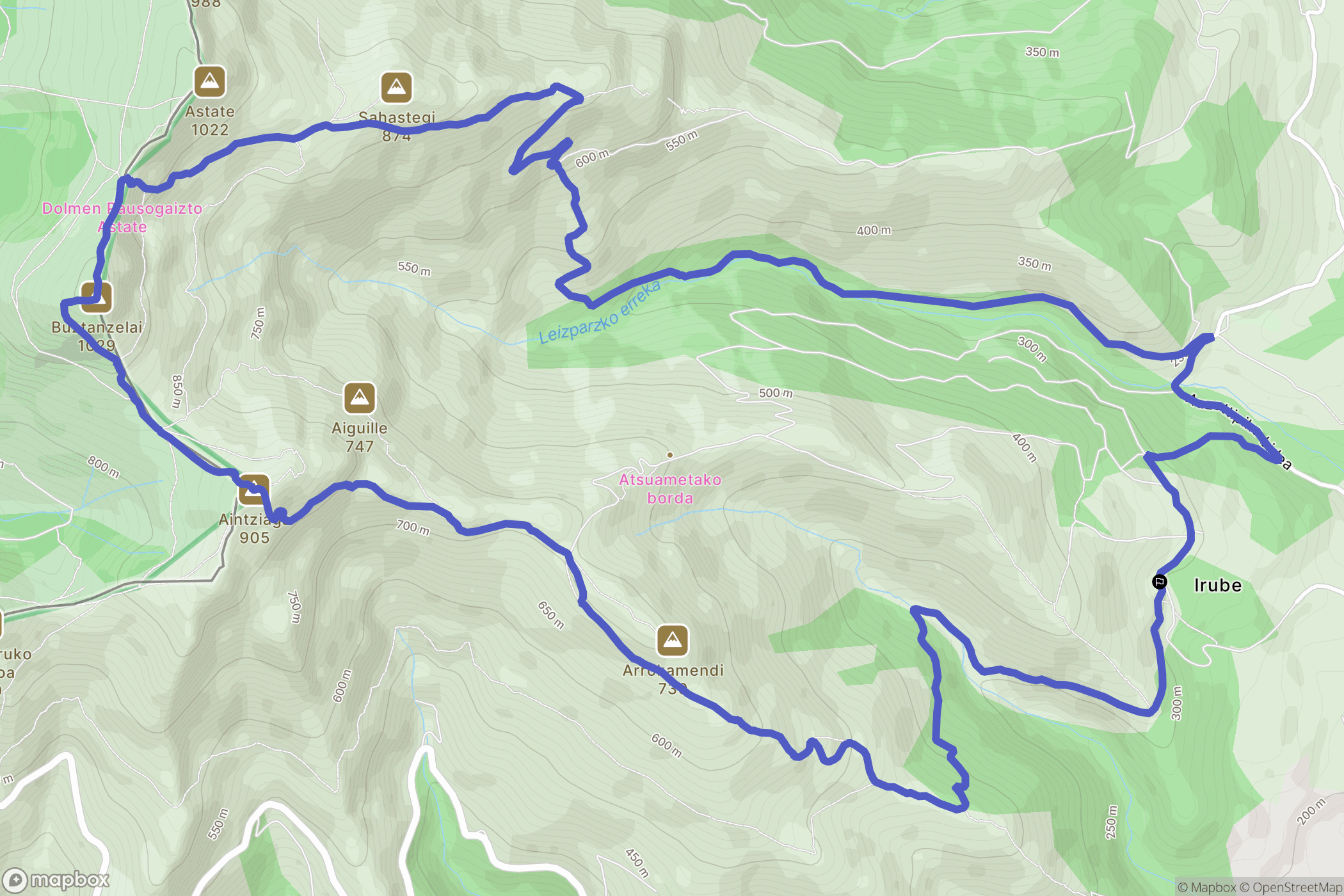Saint-Étienne-de-Baïgorry : carte du parcours de randonnée - France