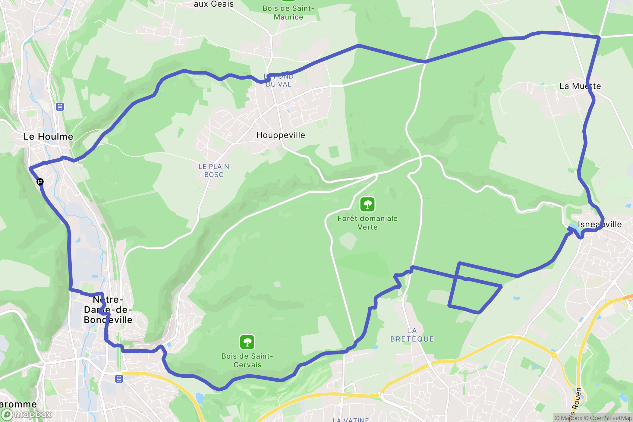 Le Houlme : carte du parcours de randonnée - France