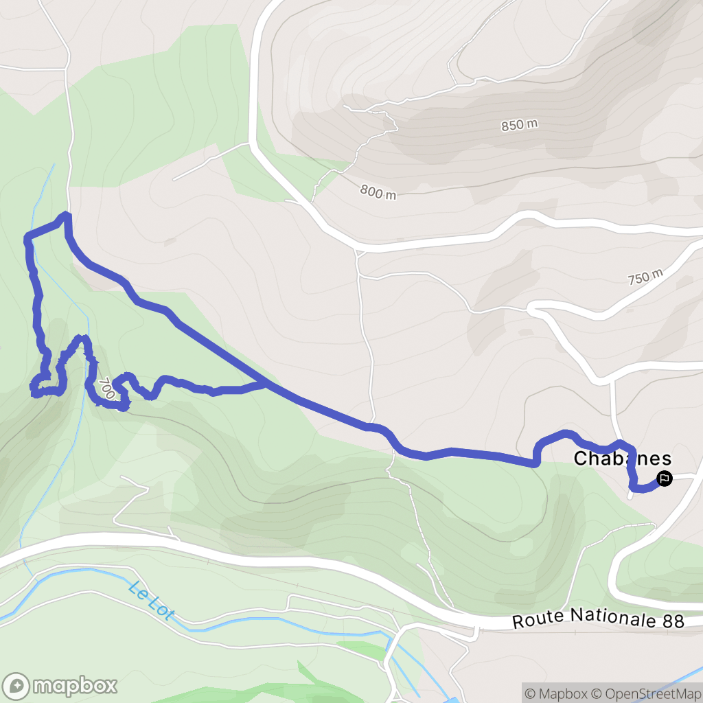 Les Salelles : carte du parcours de randonnée - France