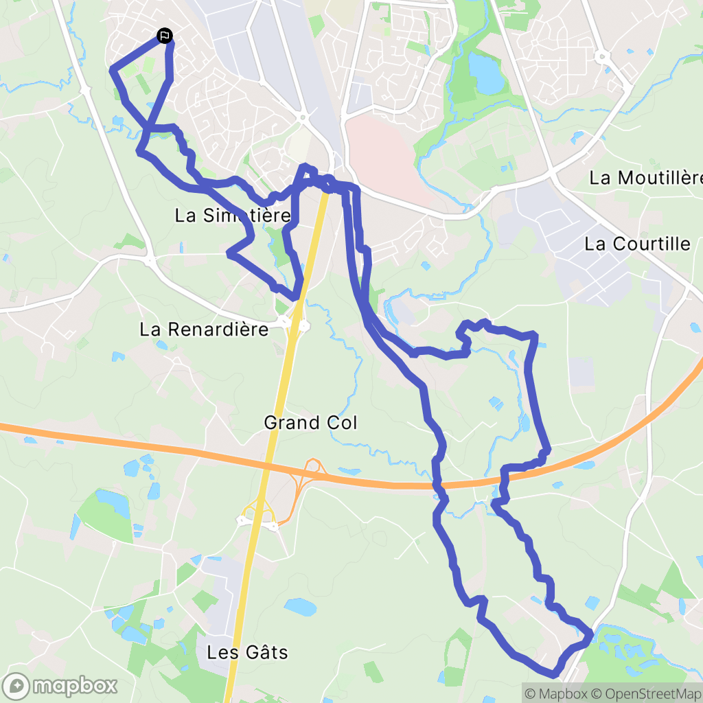 La Roche-sur-Yon : carte du parcours de randonnée - France
