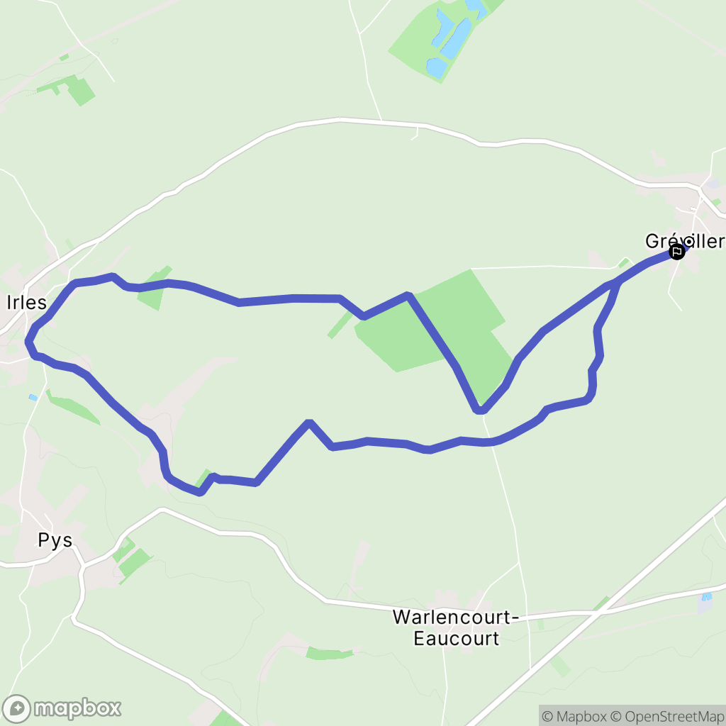 Grévillers : carte du parcours de randonnée - France