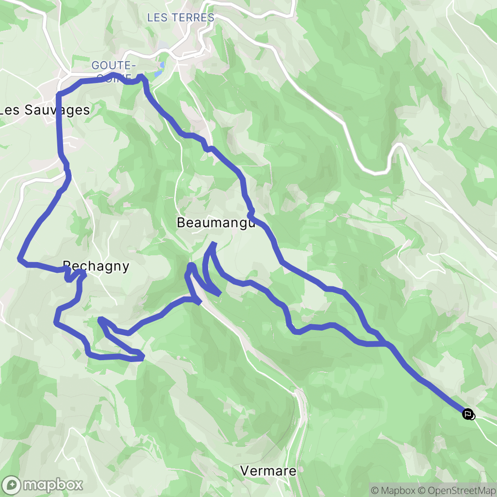 Tarare : carte du parcours de randonnée - France