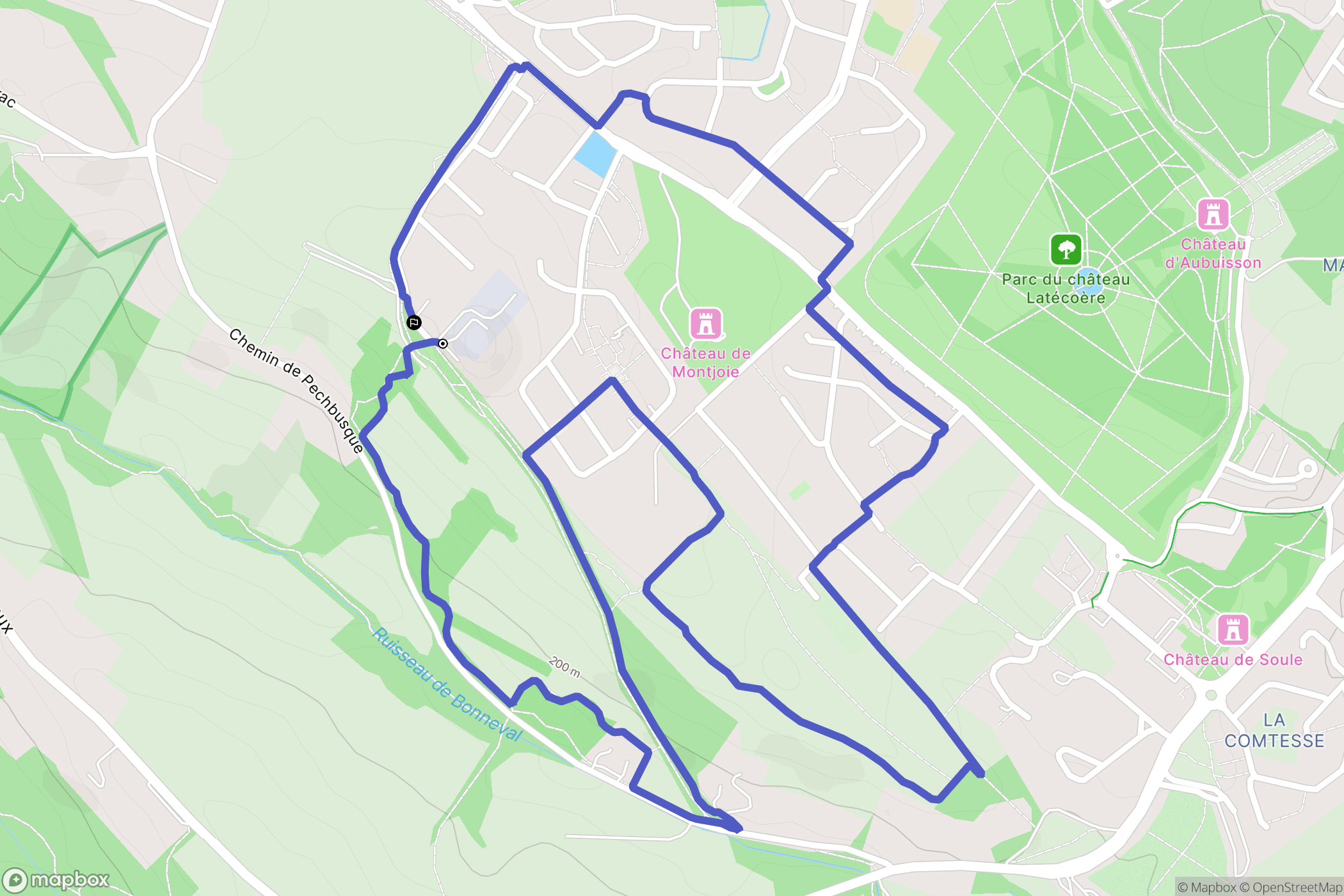 Ramonville-Saint-Agne : carte du parcours de randonnée - France