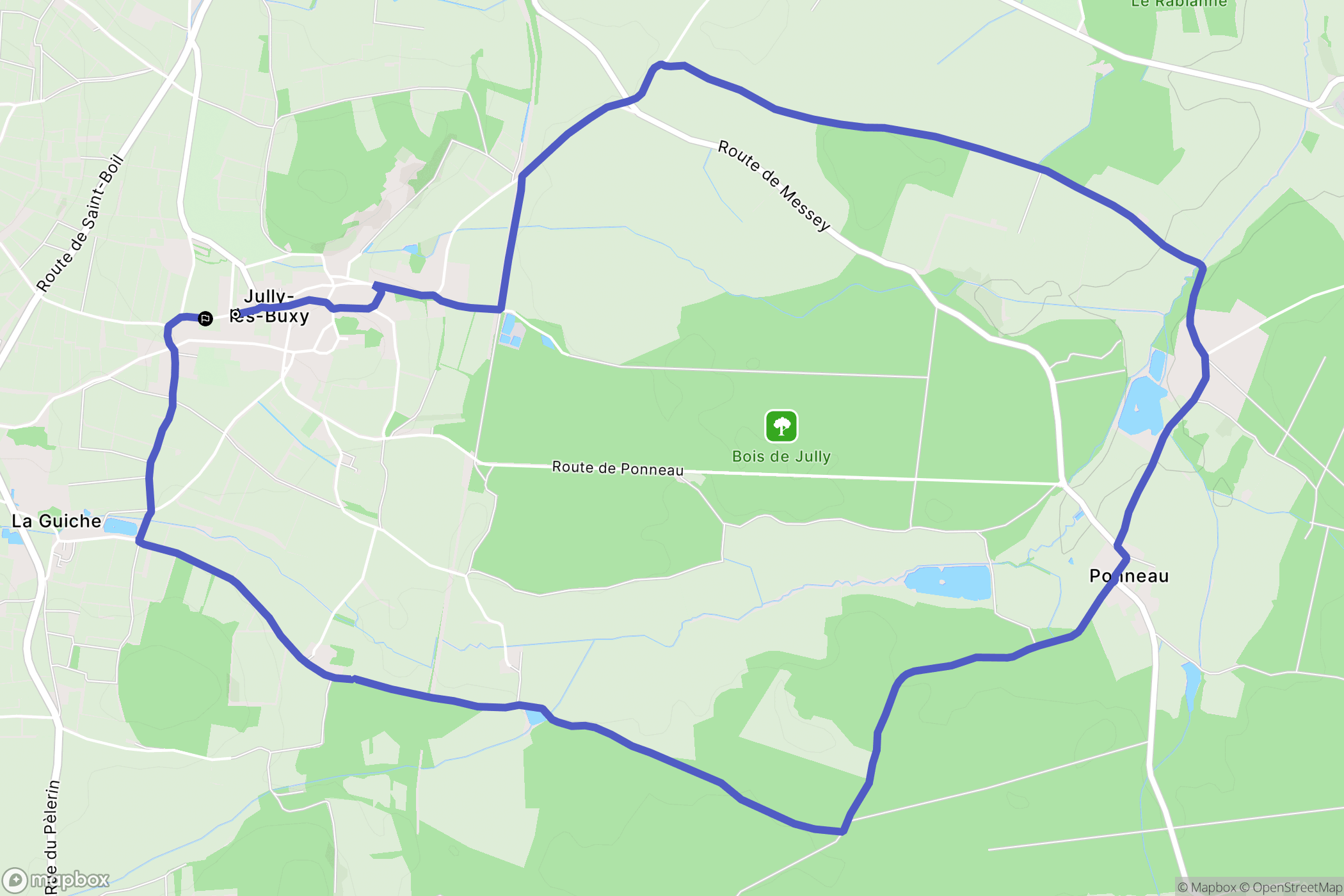 Jully-lès-Buxy : carte du parcours de randonnée - France