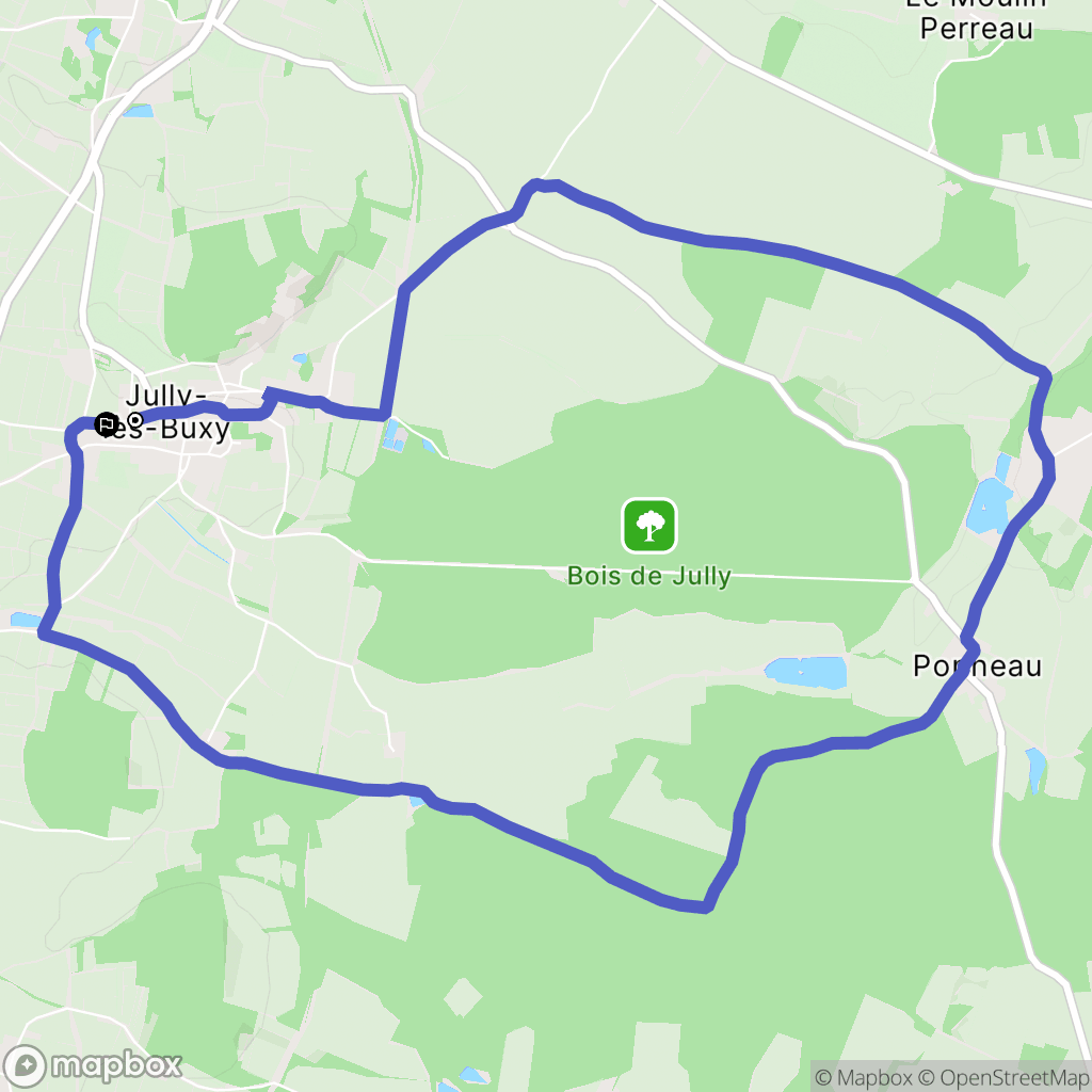 Jully-lès-Buxy : carte du parcours de randonnée - France