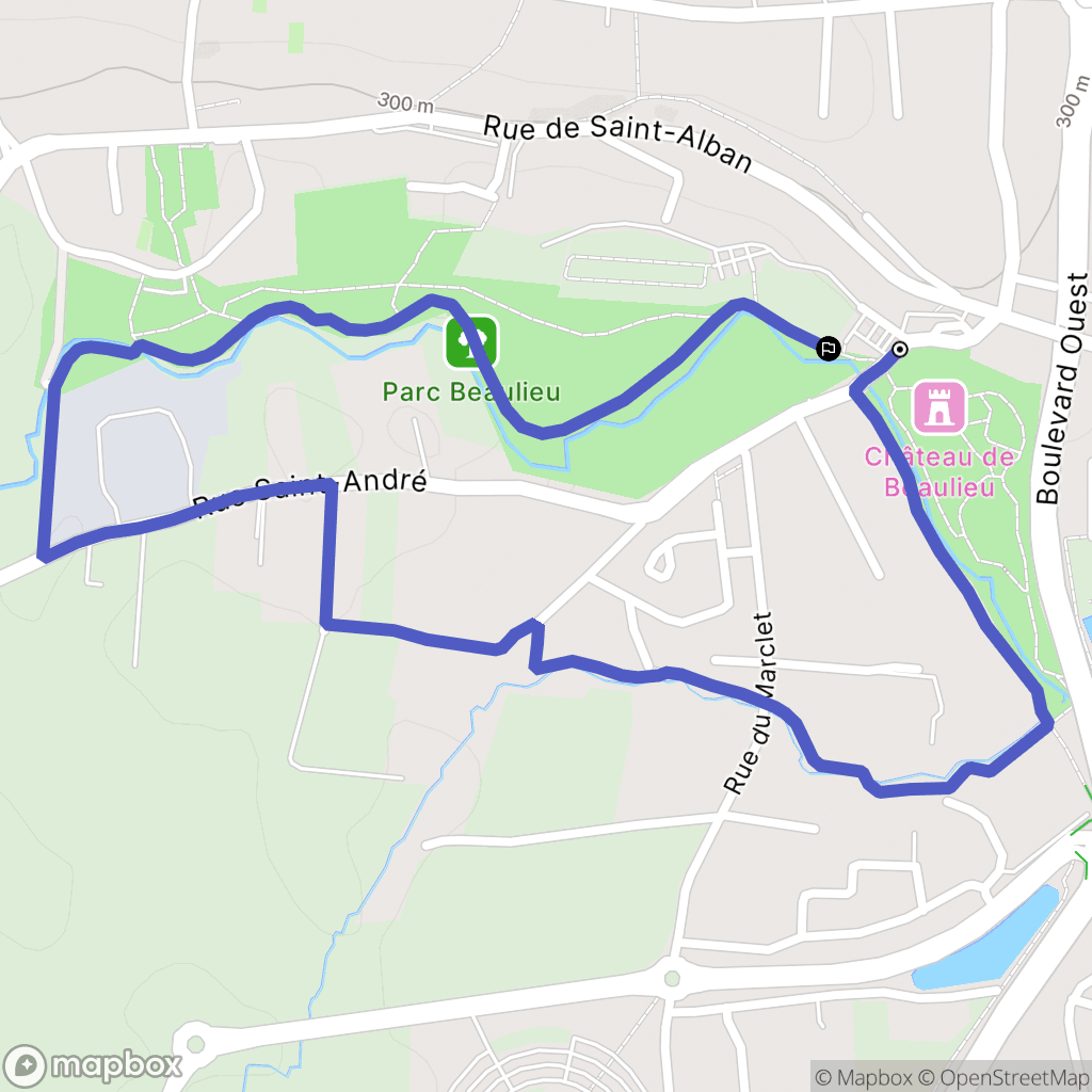 Riorges : carte du parcours de randonnée - France
