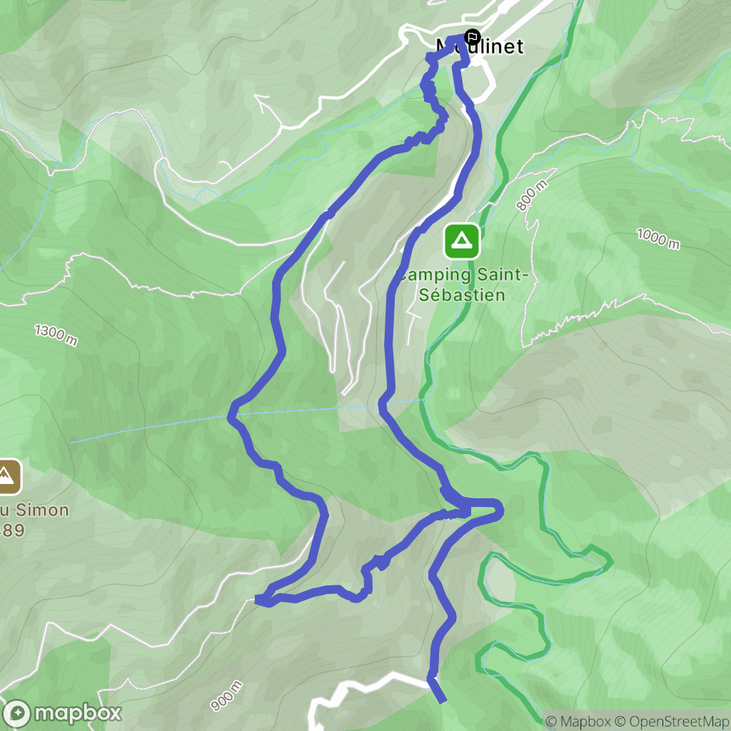 Moulinet : carte du parcours de randonnée - France