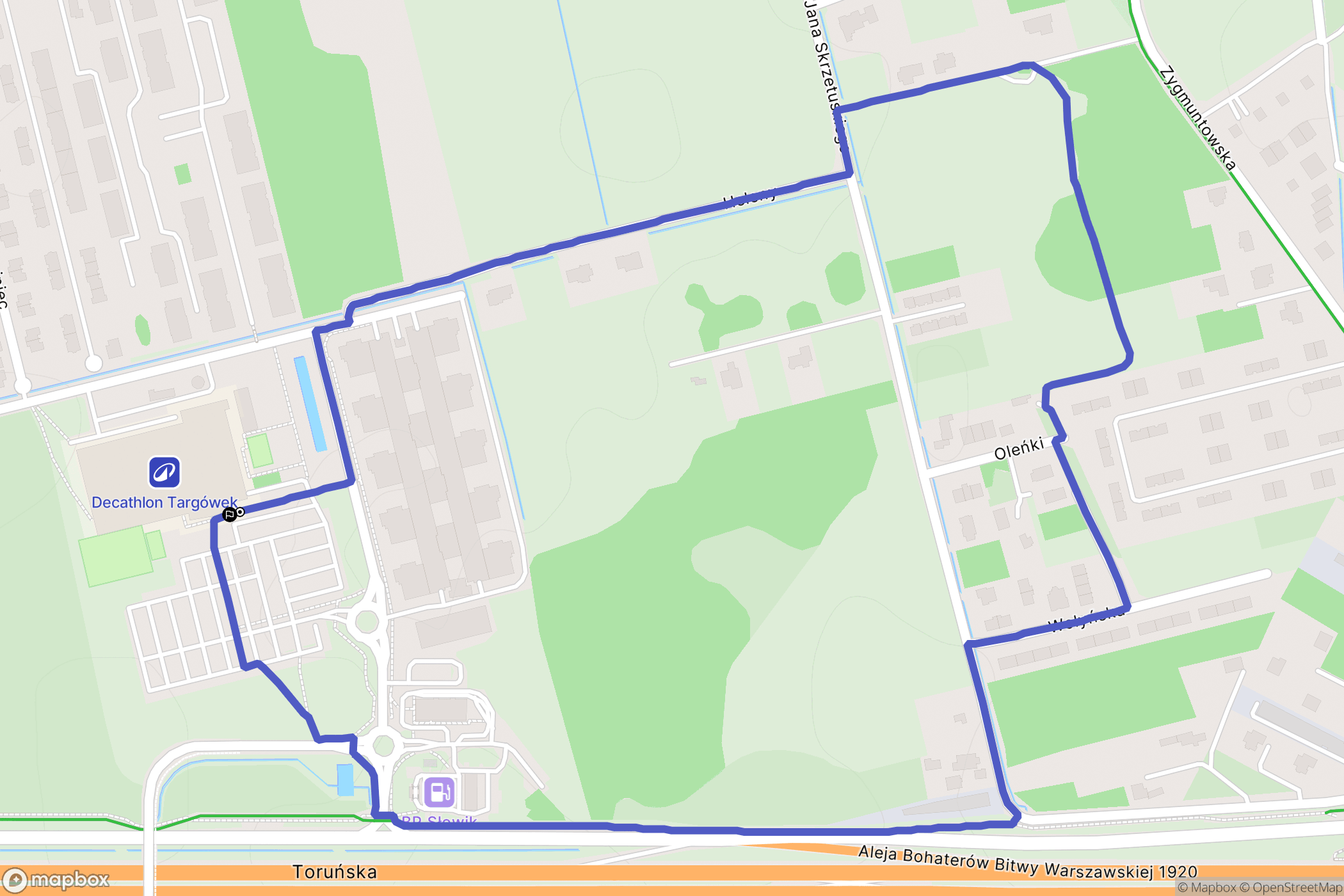 Warszawa: mapa trasy - Poland
