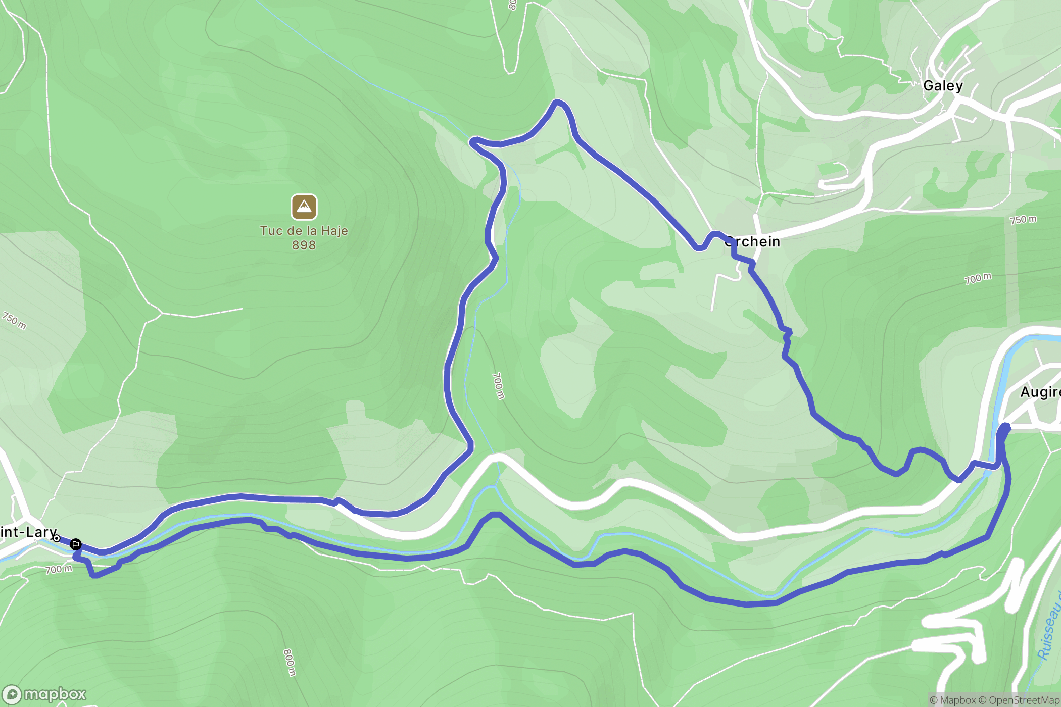Saint-Lary : carte du parcours de randonnée - France