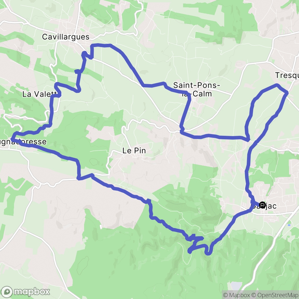 Gaujac : carte du parcours de randonnée - France