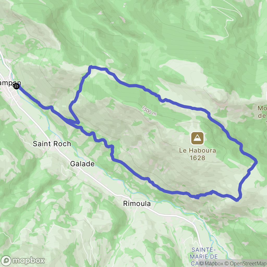 Campan : carte du parcours de randonnée - France