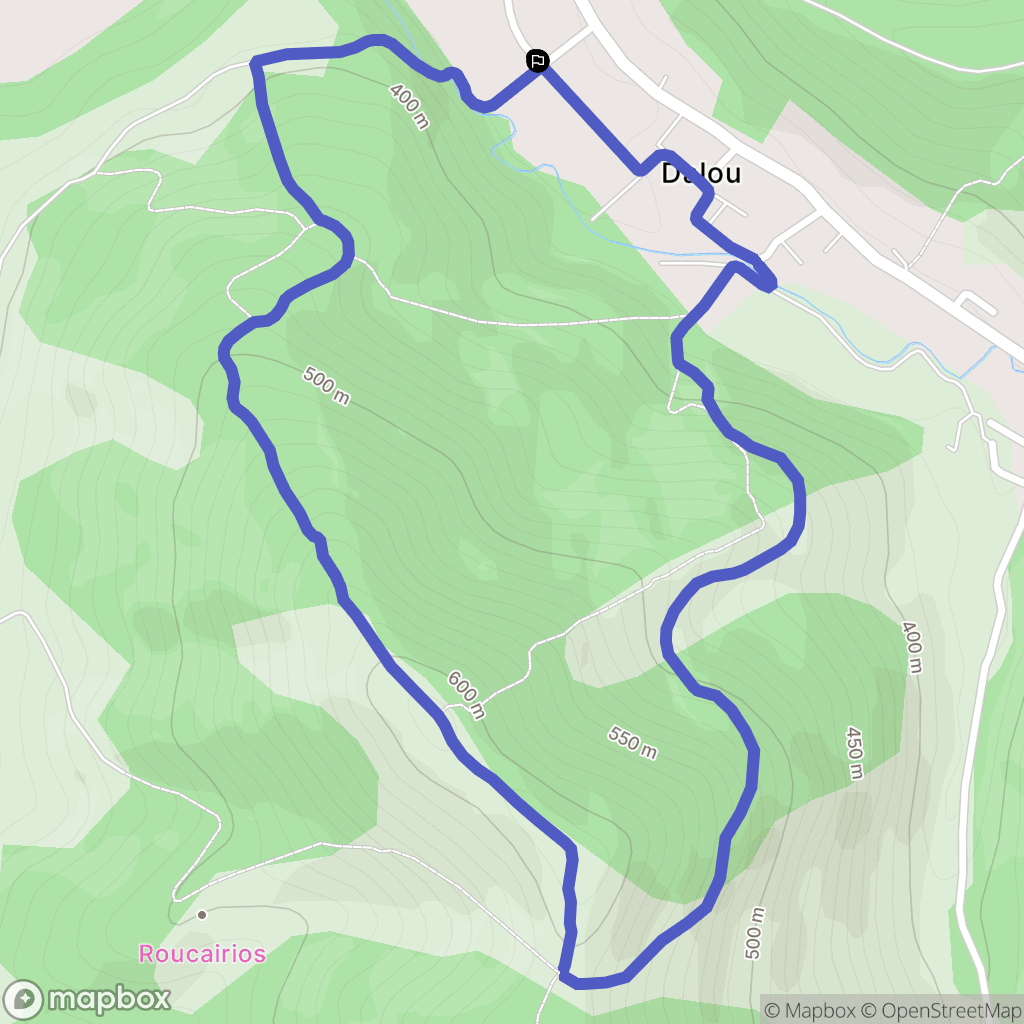 Dalou : carte du parcours de randonnée - France