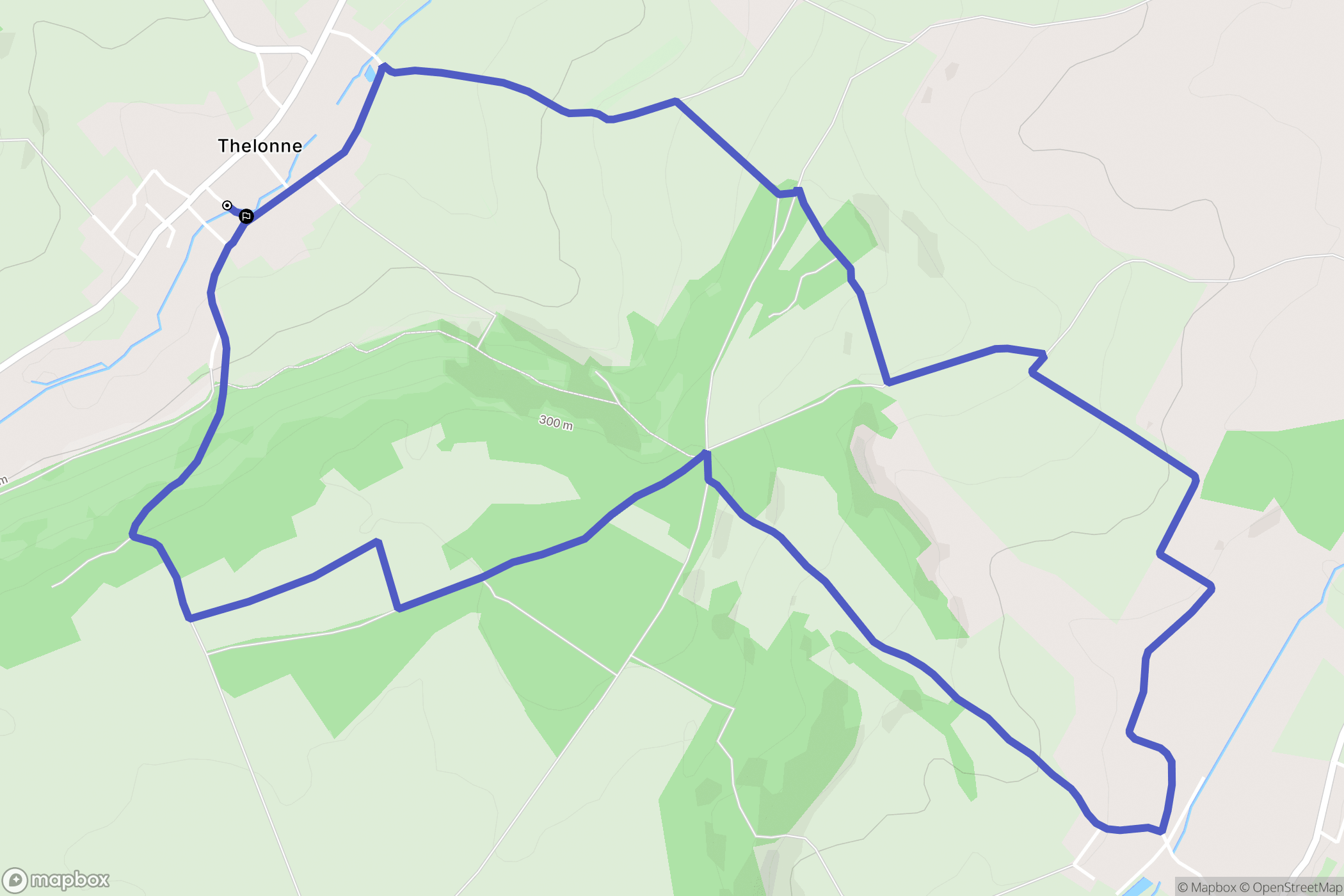 Thelonne : carte du parcours de randonnée - France