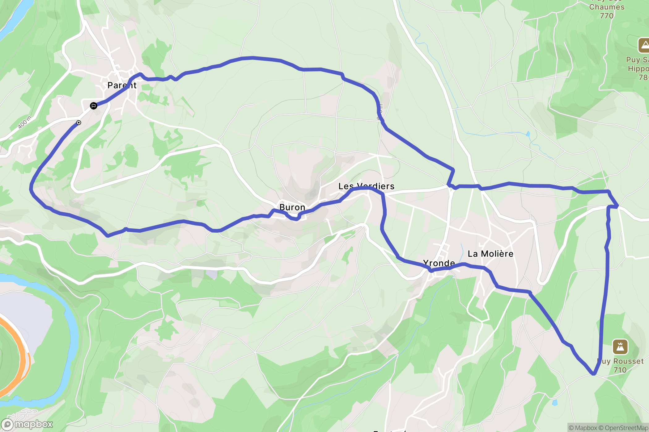 Parent : carte du parcours de randonnée - France