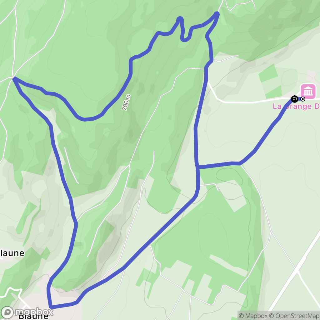Oyeu : carte du parcours de randonnée - France
