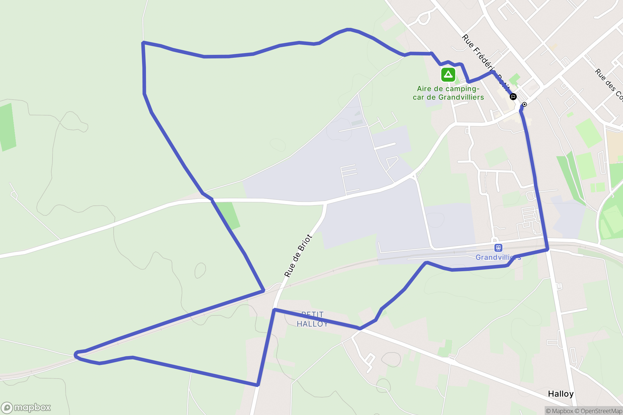 Grandvilliers : carte du parcours de randonnée - France