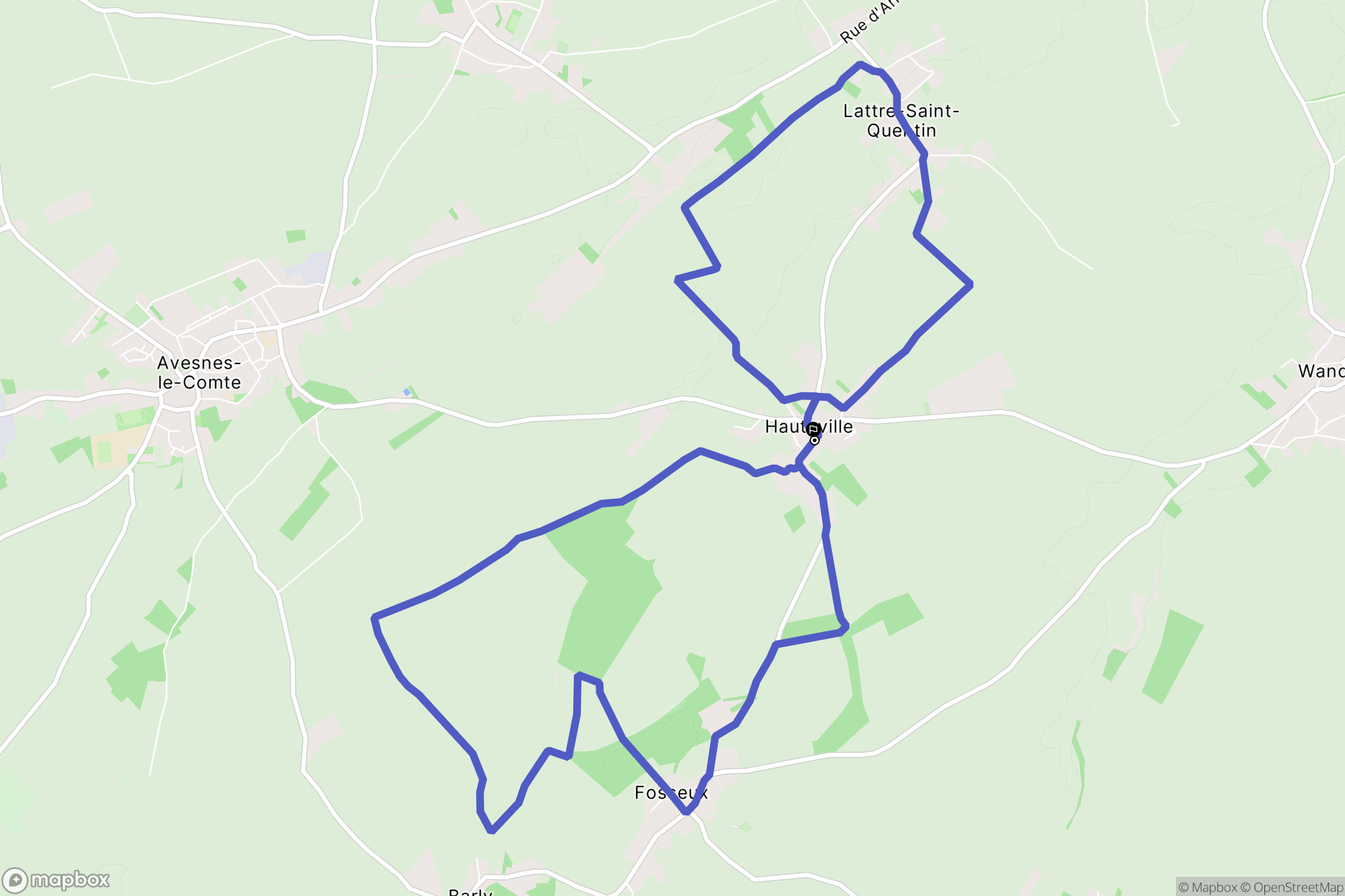 Hauteville : carte du parcours de randonnée - France