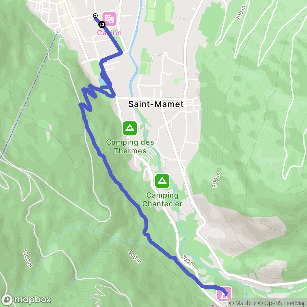 Bagnères-de-Luchon : carte du parcours de randonnée - France