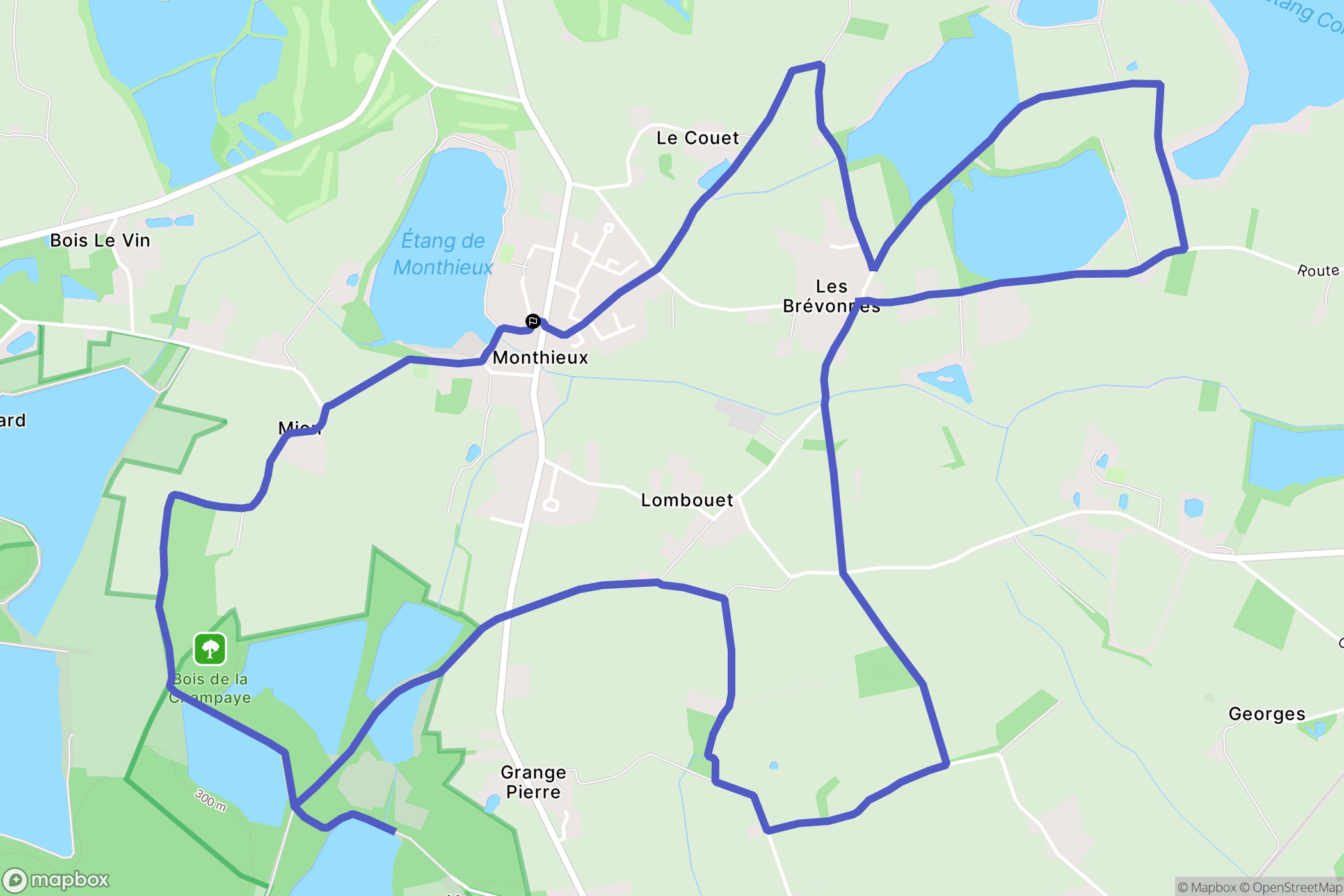 Monthieux : carte du parcours de randonnée - France
