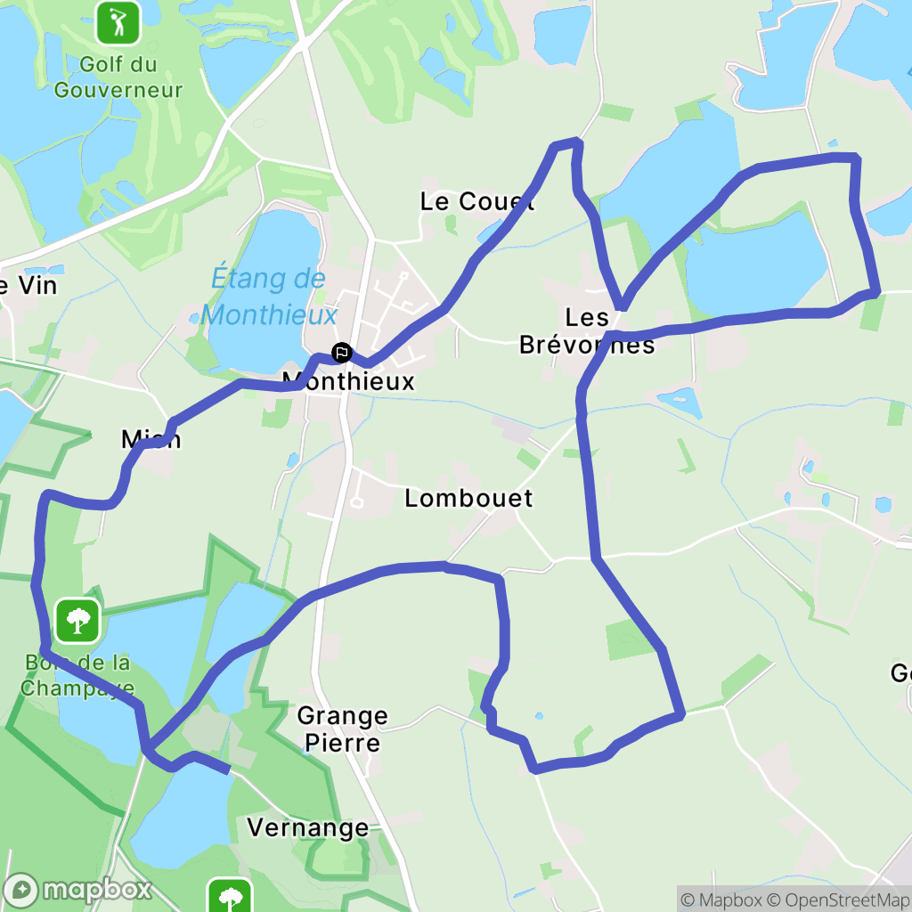 Monthieux : carte du parcours de randonnée - France