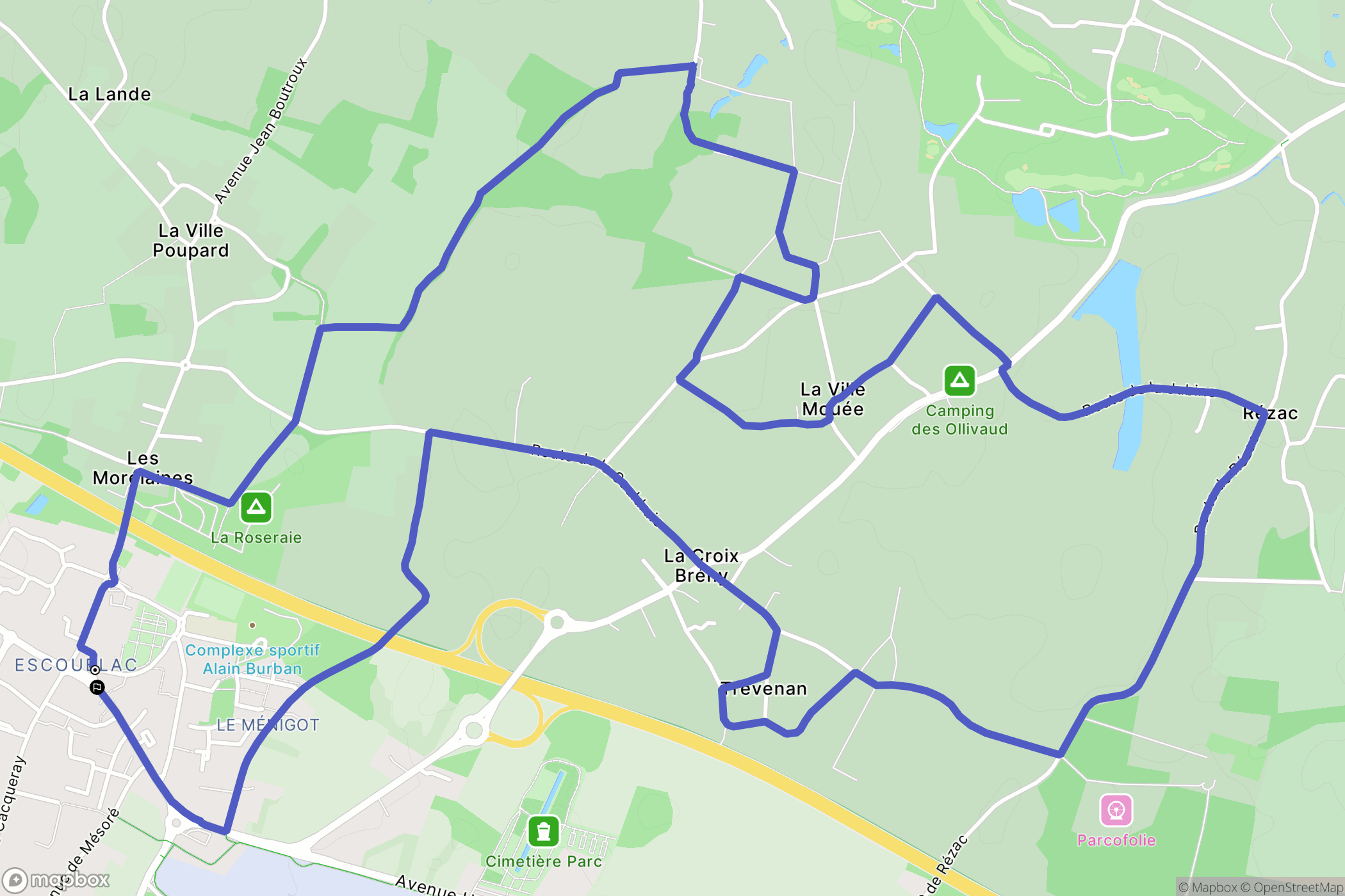 La Baule-Escoublac : carte du parcours de randonnée - France