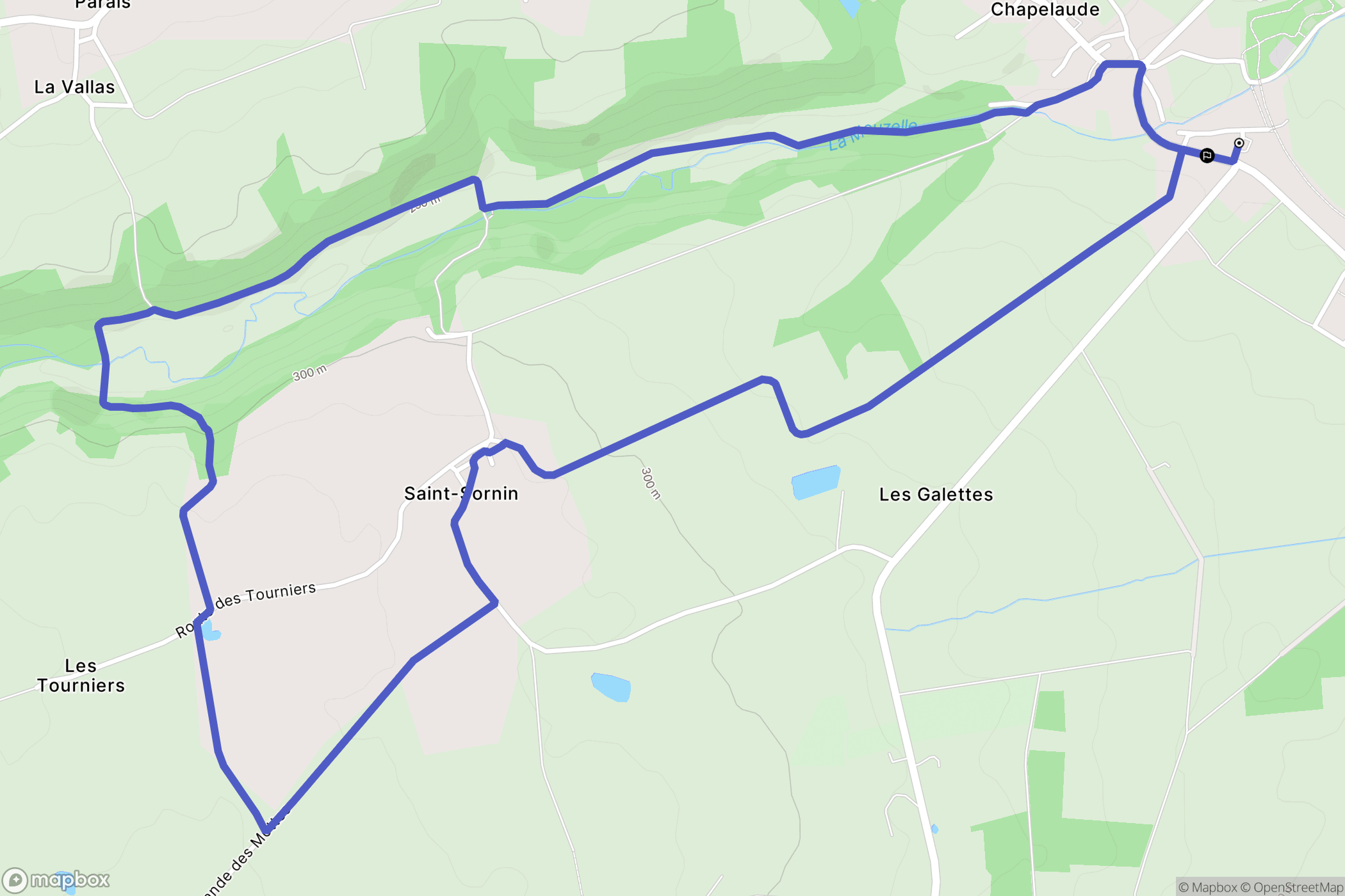 La Chapelaude : carte du parcours de randonnée - France