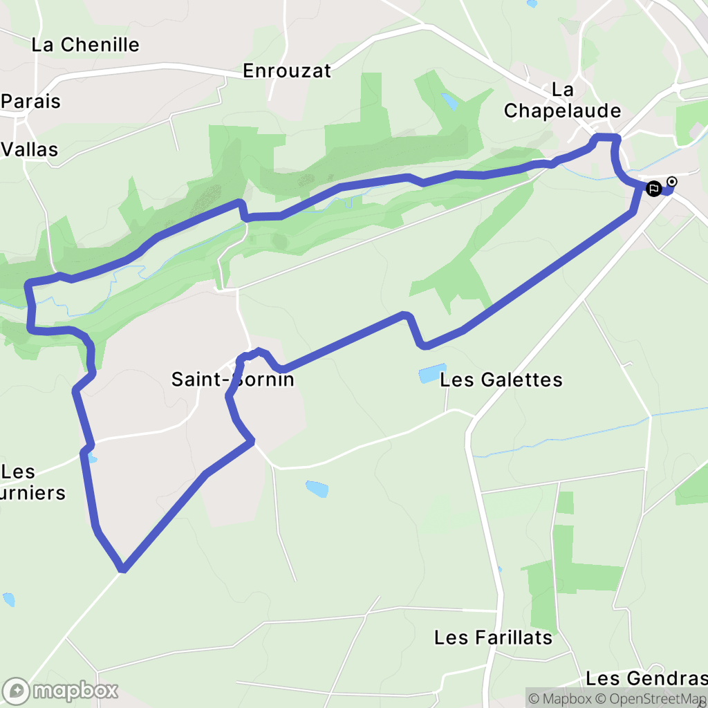 La Chapelaude : carte du parcours de randonnée - France