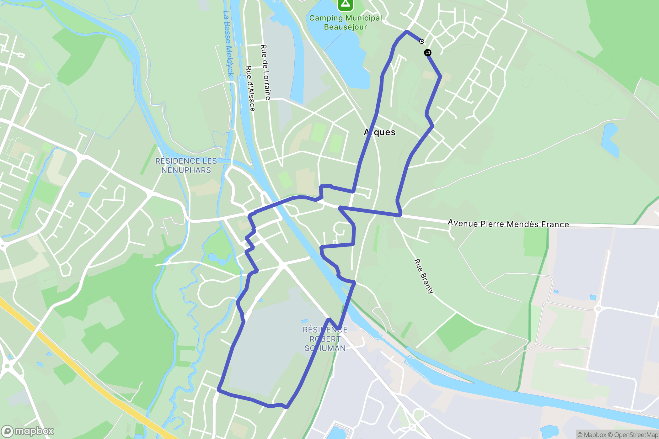 Arques : carte du parcours de randonnée - France