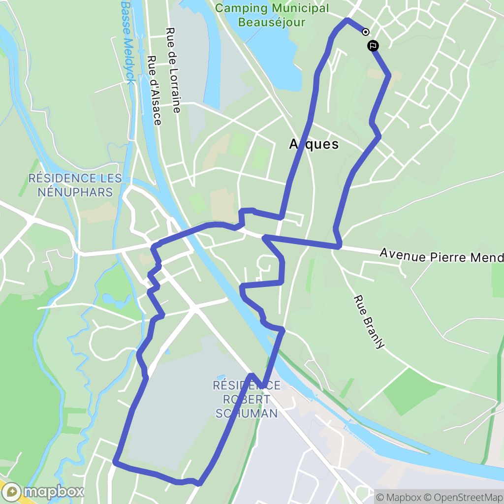 Arques : carte du parcours de randonnée - France