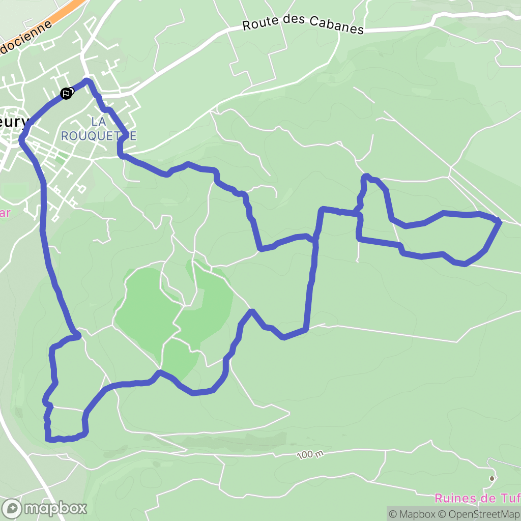 Fleury : carte du parcours de randonnée - France
