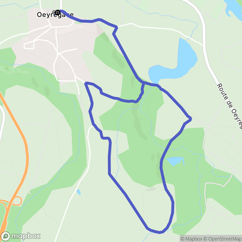 Oeyregave : carte du parcours de randonnée - France