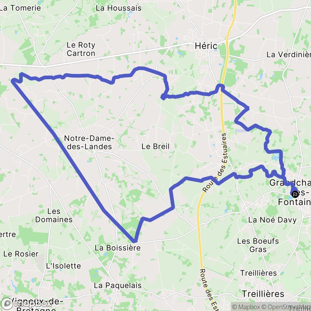 Grandchamp-des-Fontaines : carte du parcours de randonnée - France