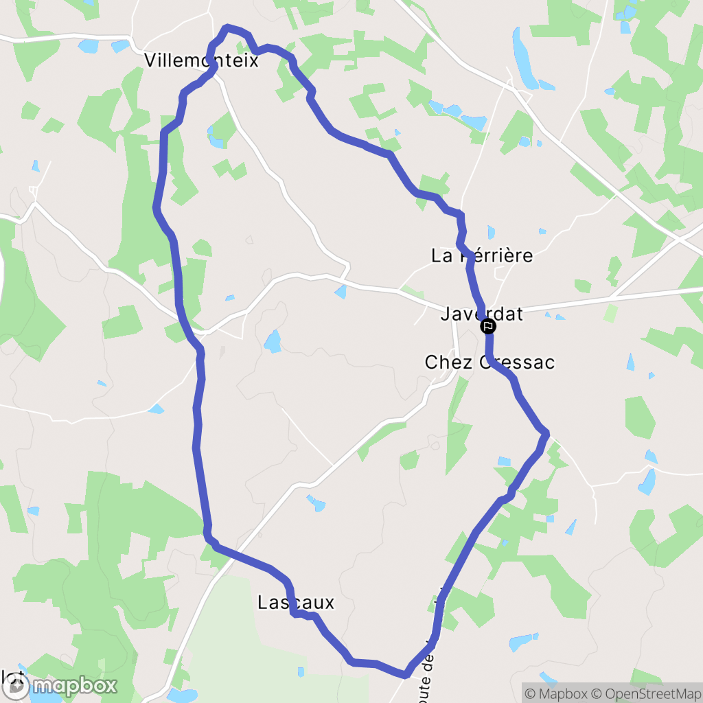 Javerdat : carte du parcours de randonnée - France
