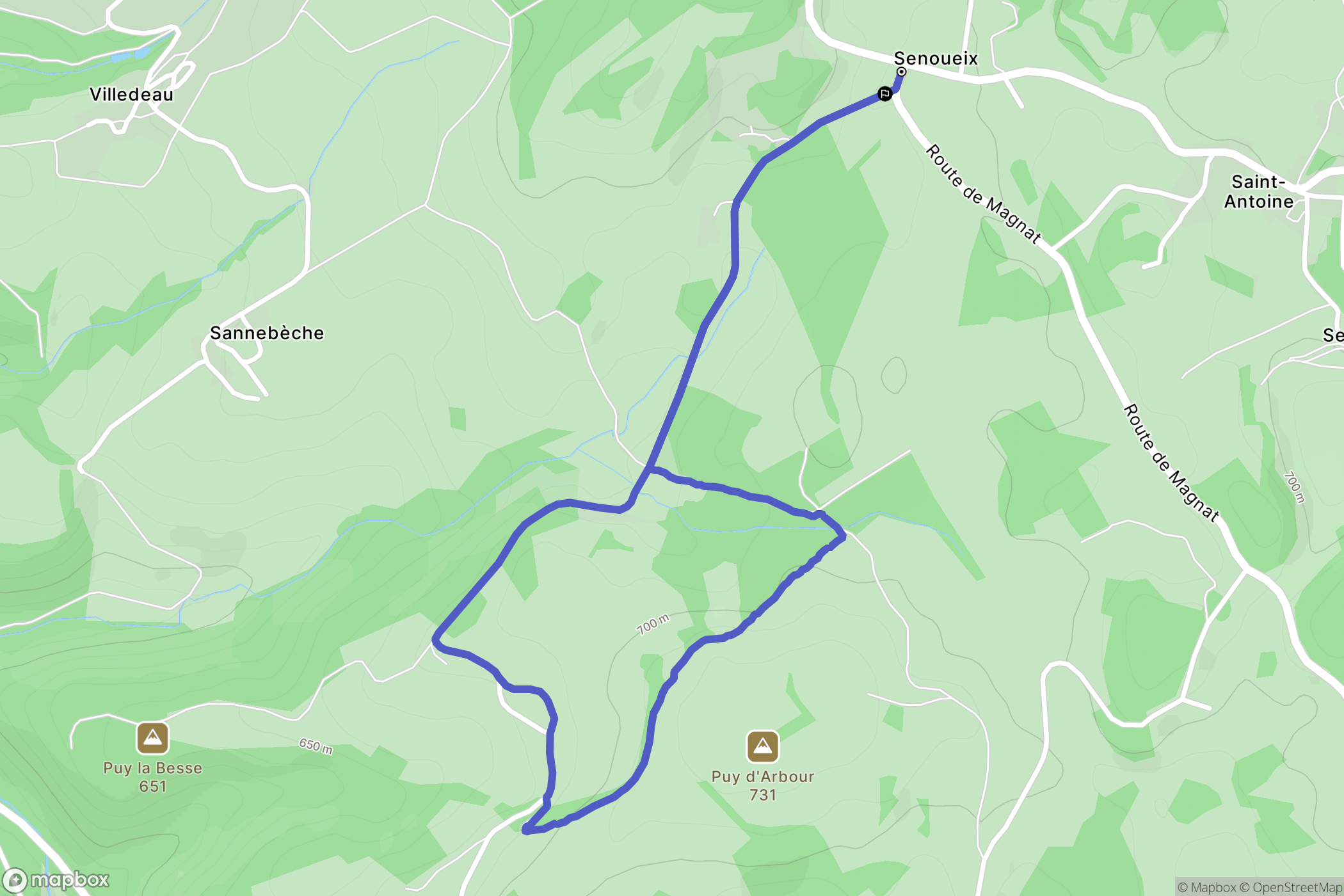 Saint-Frion : carte du parcours de randonnée - France