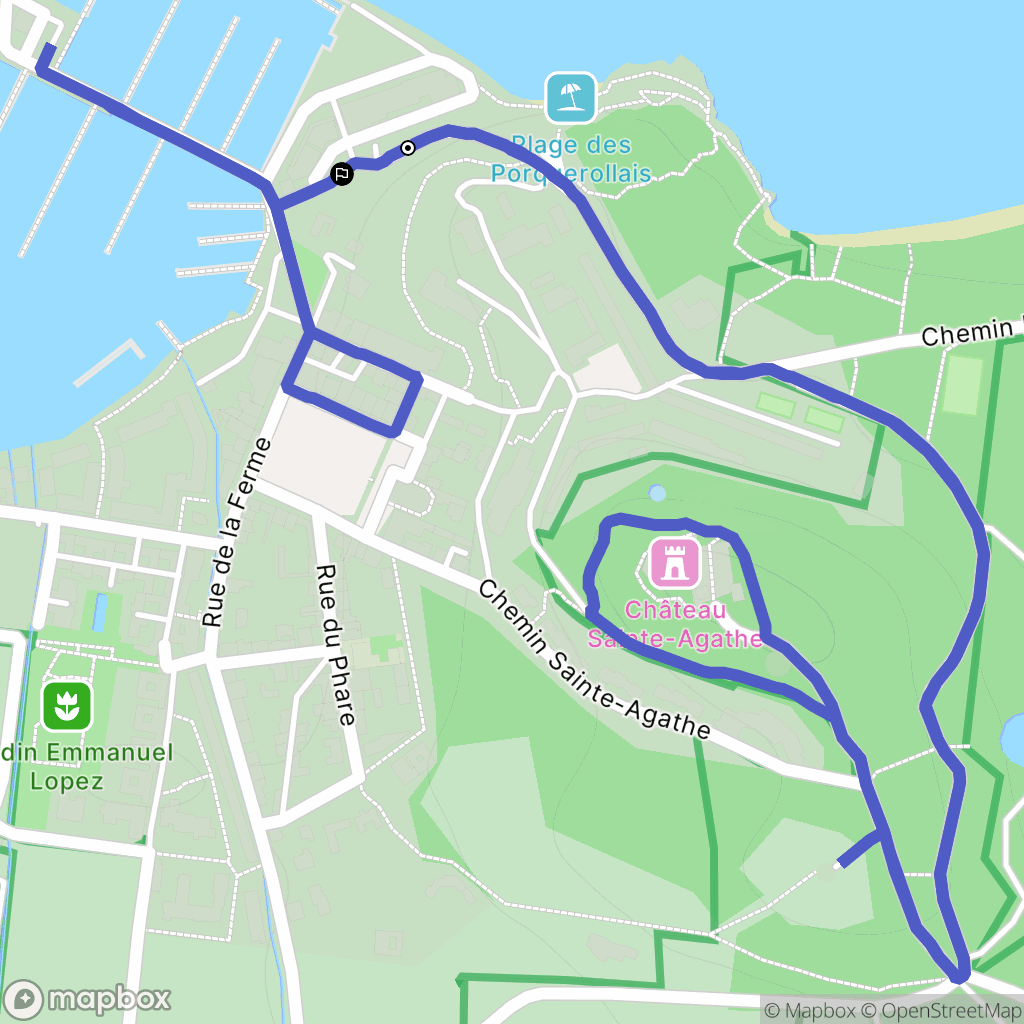 Hyères : carte du parcours de randonnée - France