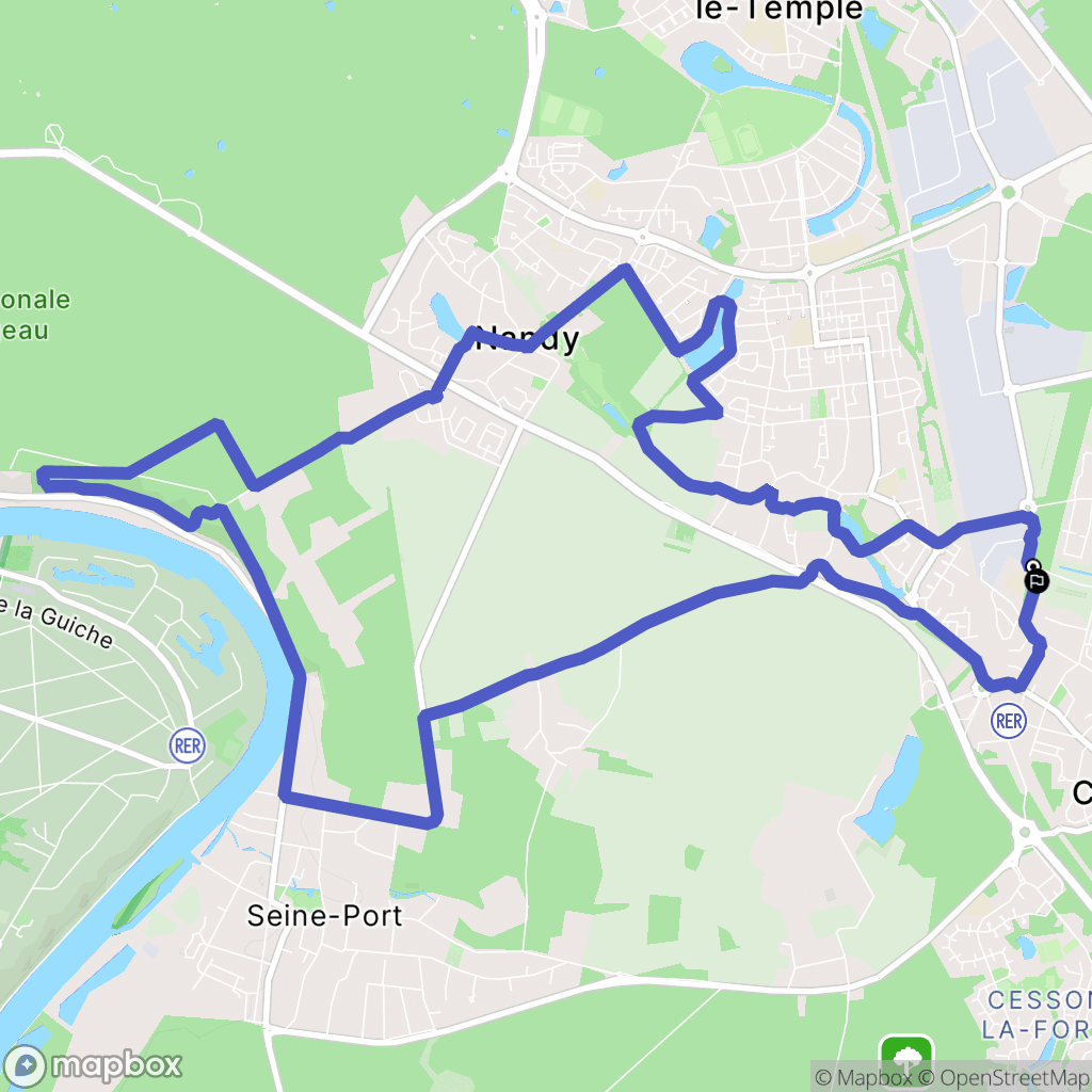 Cesson : carte du parcours de randonnée - France