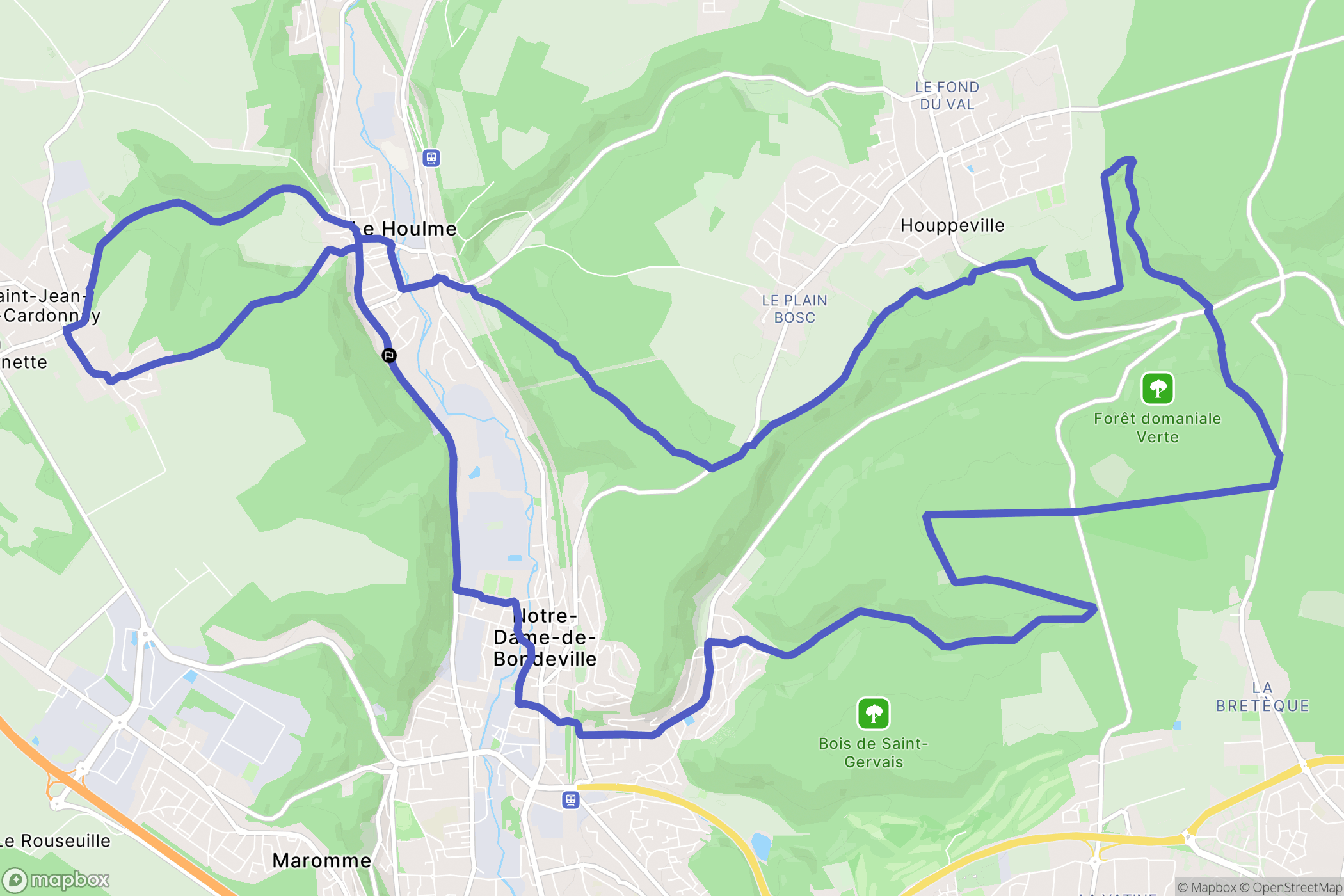 Le Houlme : carte du parcours de randonnée - France