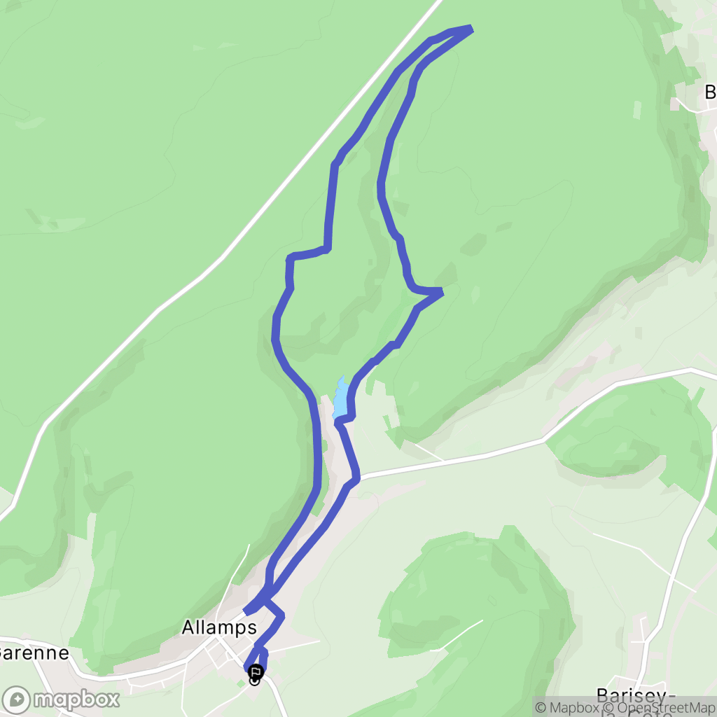 Allamps : carte du parcours de randonnée - France