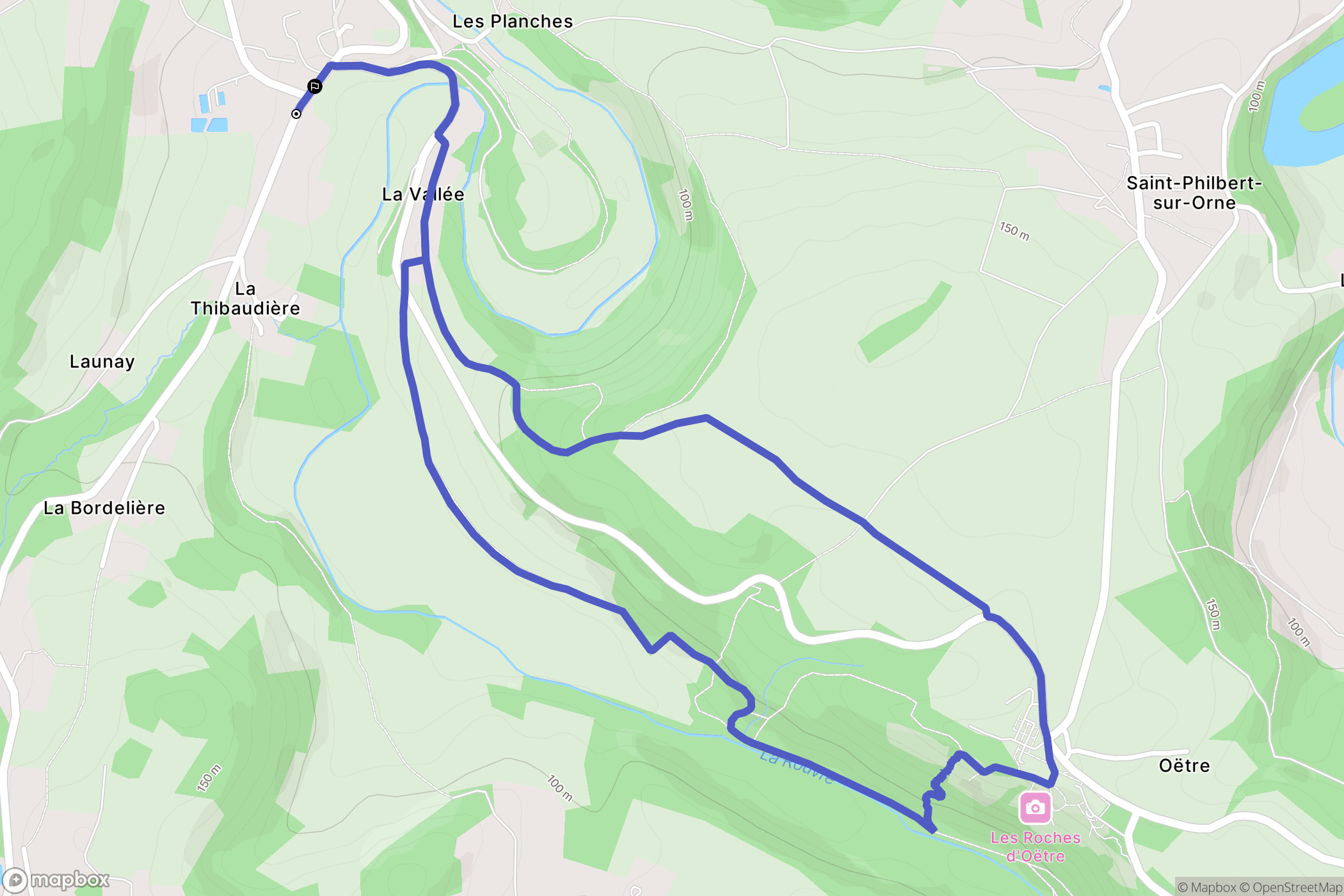 Ménil-Hubert-sur-Orne : carte du parcours de randonnée - France