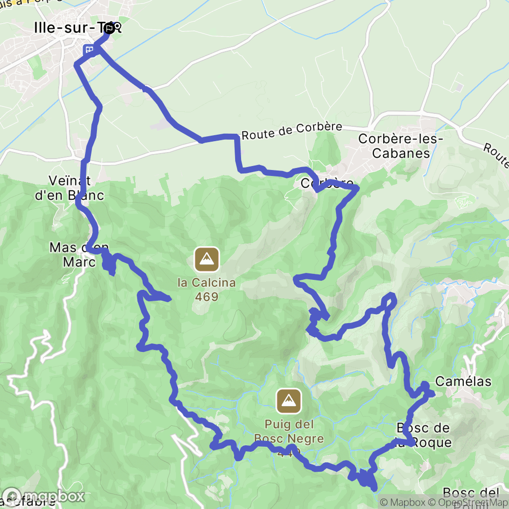 Ille-sur-Têt : carte du parcours de randonnée - France