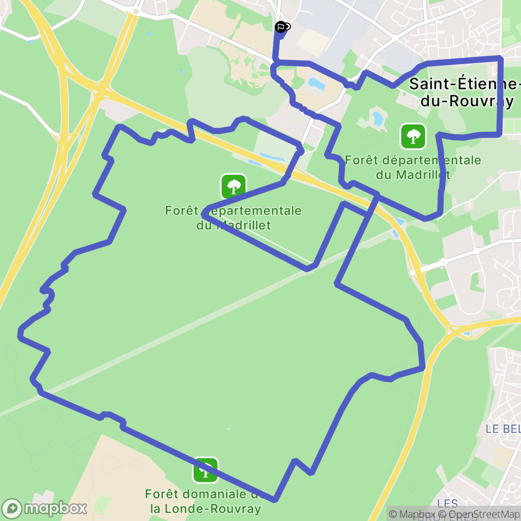 Saint-Étienne-du-Rouvray : carte du parcours de randonnée - France