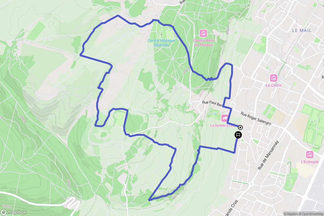 Chenôve : carte du parcours de randonnée - France