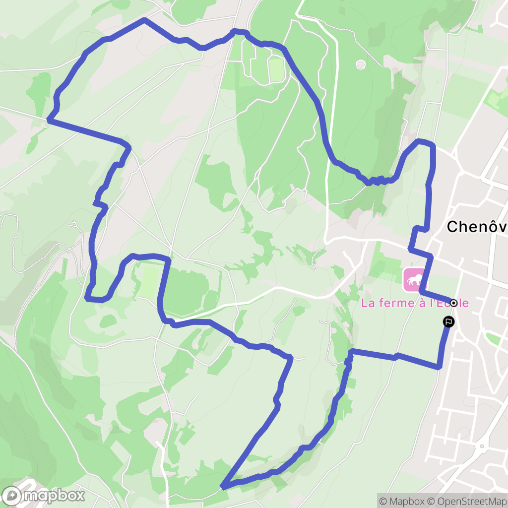 Chenôve : carte du parcours de randonnée - France