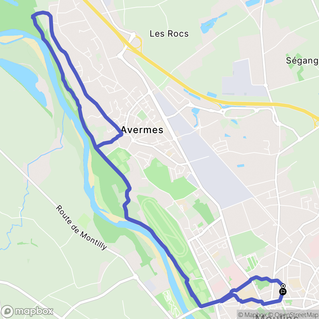 Moulins : carte du parcours de randonnée - France