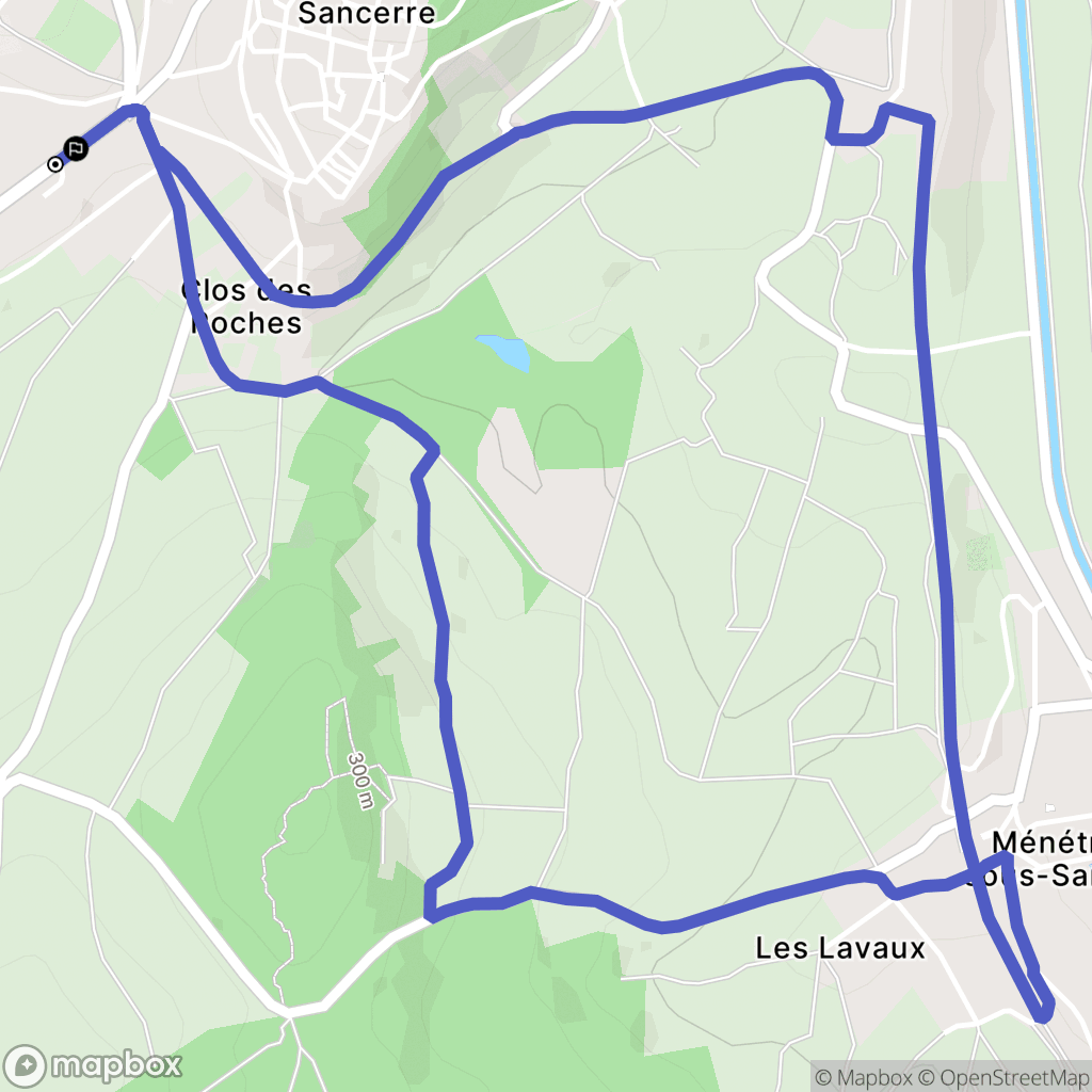 Sancerre : carte du parcours de randonnée - France