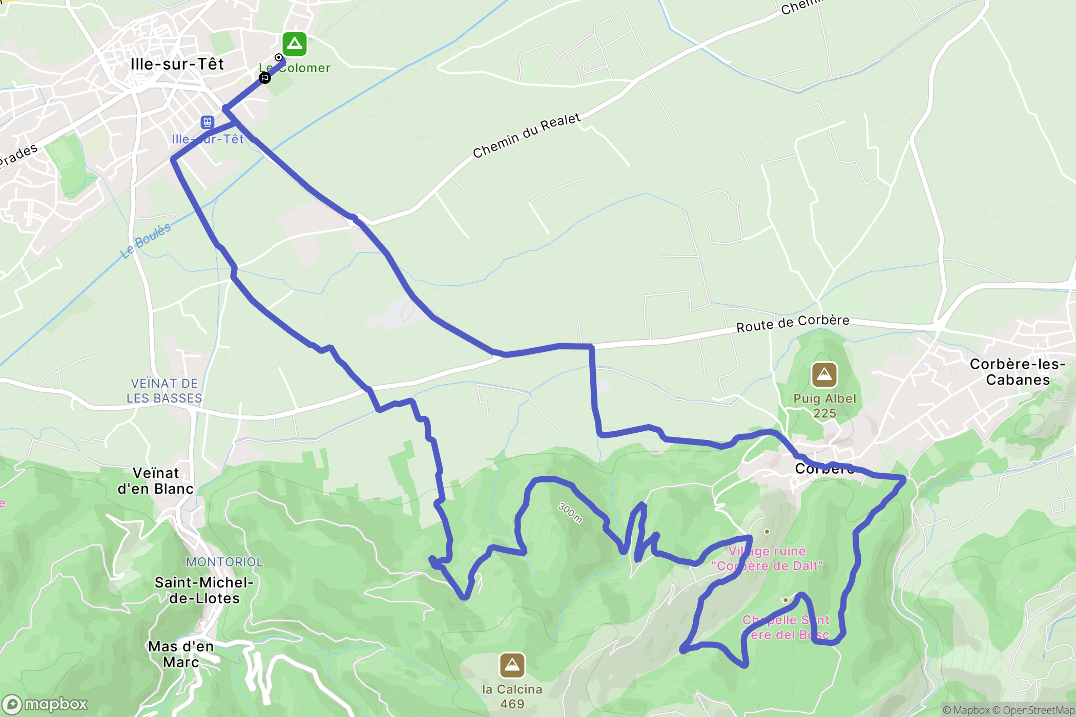 Ille-sur-Têt : carte du parcours de randonnée - France
