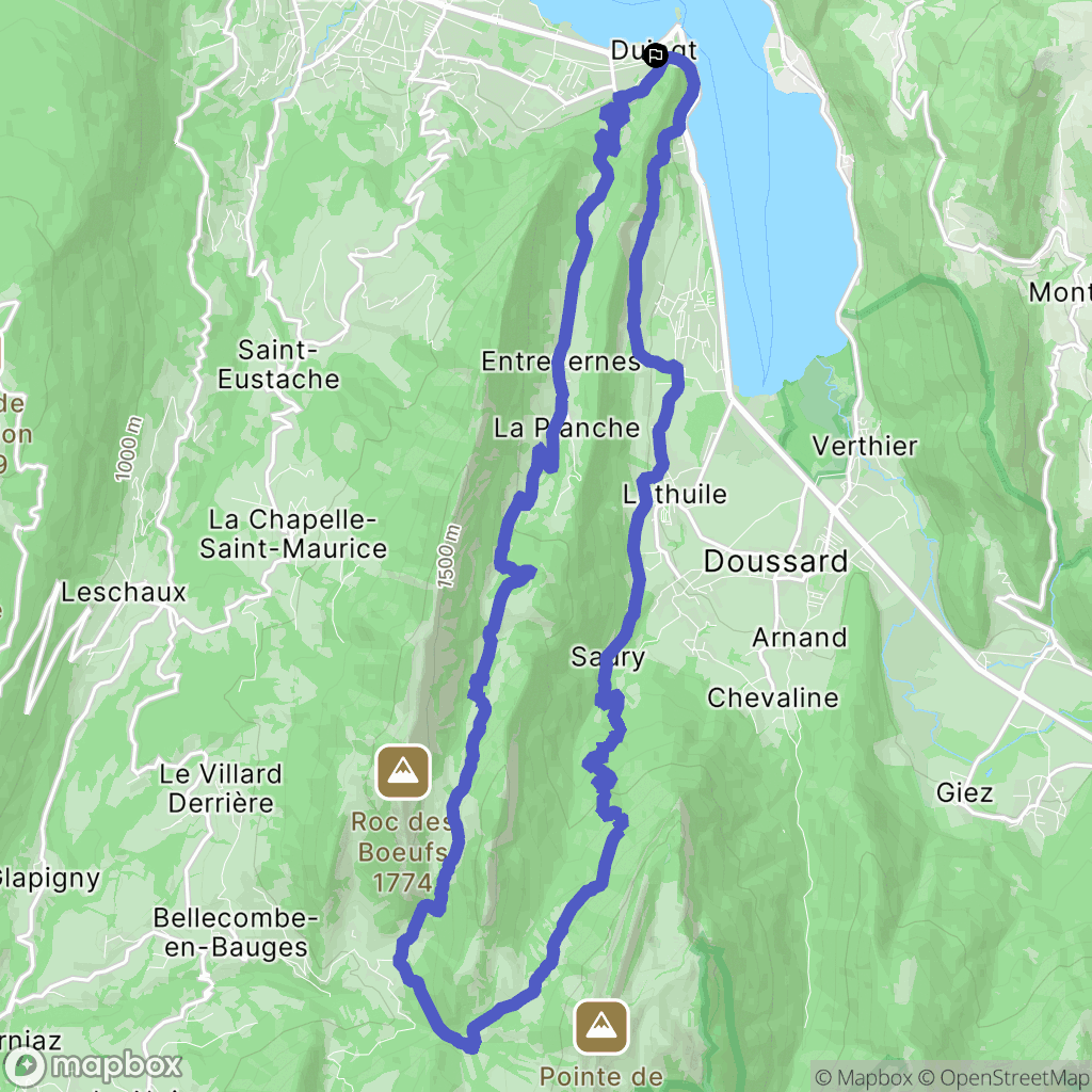 Duingt : carte du parcours de randonnée - France
