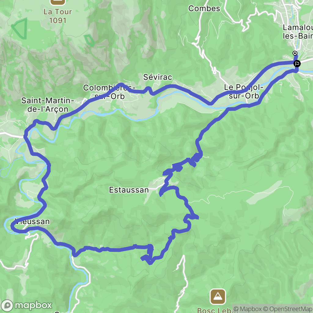 Lamalou-les-Bains : carte du parcours de randonnée - France