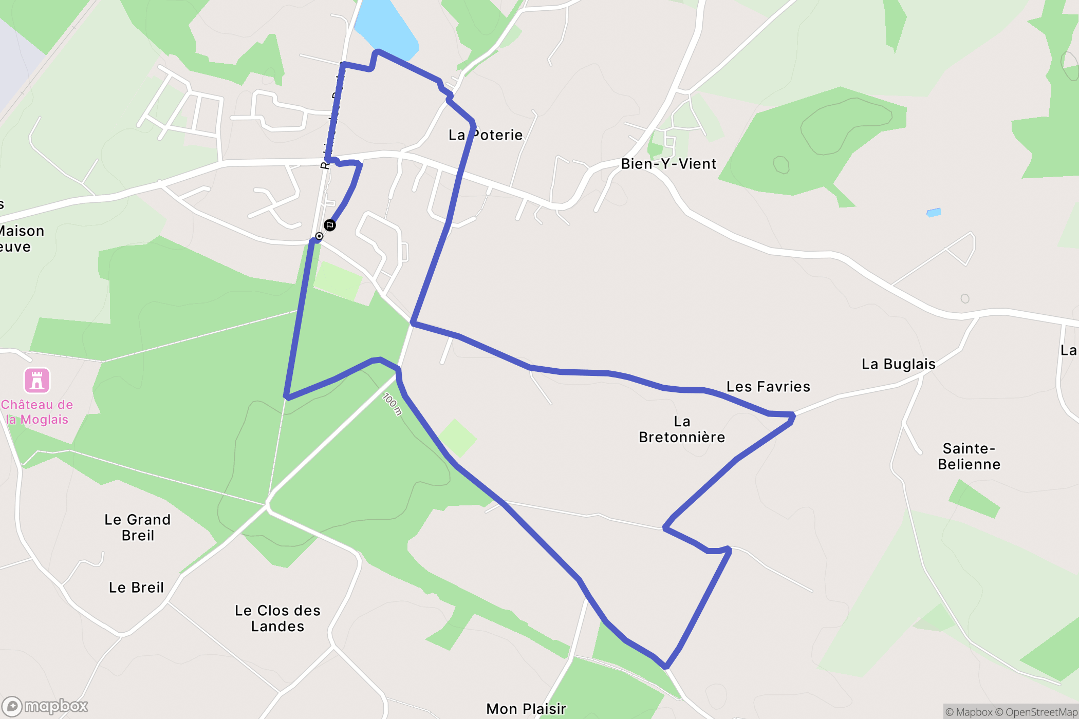 Lamballe-Armor : carte du parcours de randonnée - France